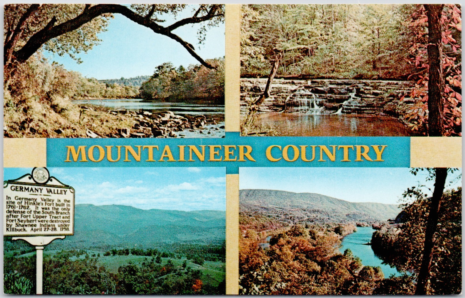 Mountaineer Country West Virginia Greenbriar Germany Valley USA Vintage Postcard