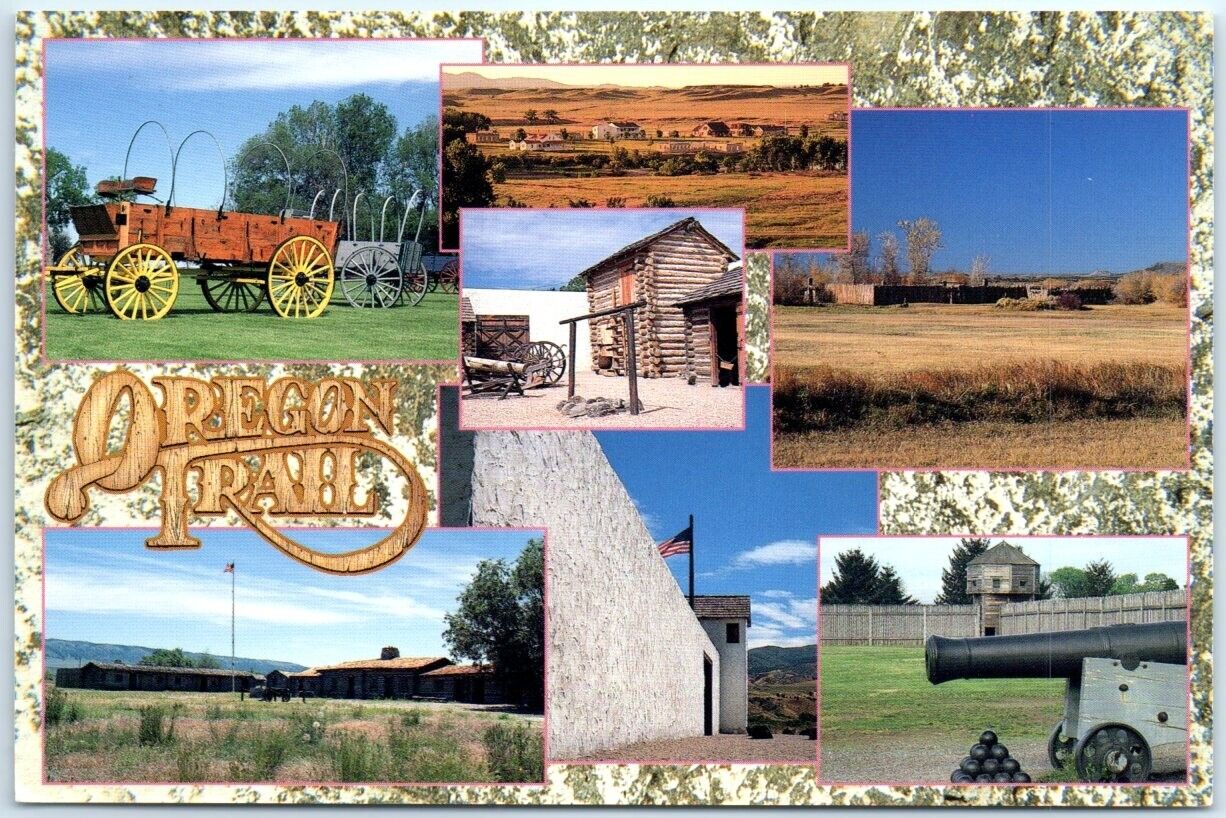Postcard - Fort Along the Oregon Trail, USA