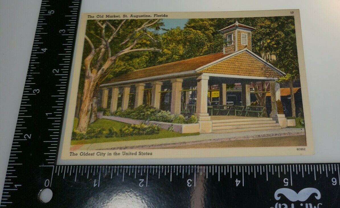 Vintage Postcard Old Public Market, St. Augustine, Florida- 