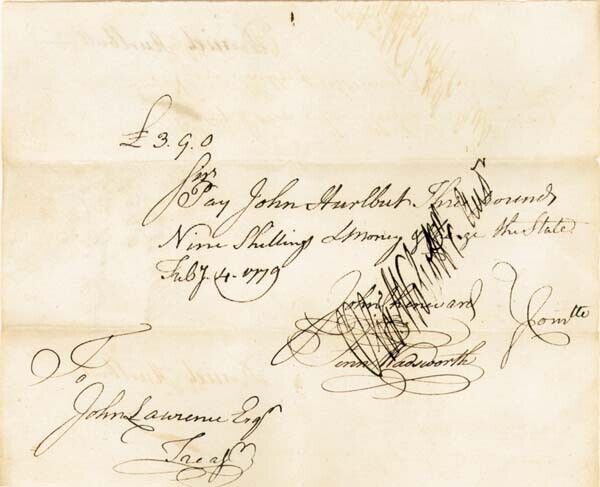 Oliver Wolcott Jr. signed Revolutionary War Pay Order Dated 1779-1780 - American