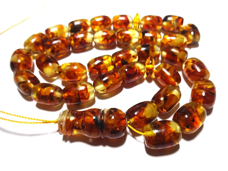 Baltic amber islamic rosary. 33 round  pressed  amber beads . 33gr