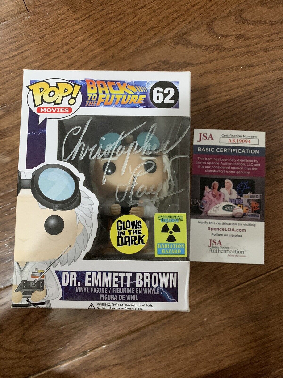 Dr Emmett Brown #62 Glow, Auto By Christopher Lloyd, Authenticated, Check Pics