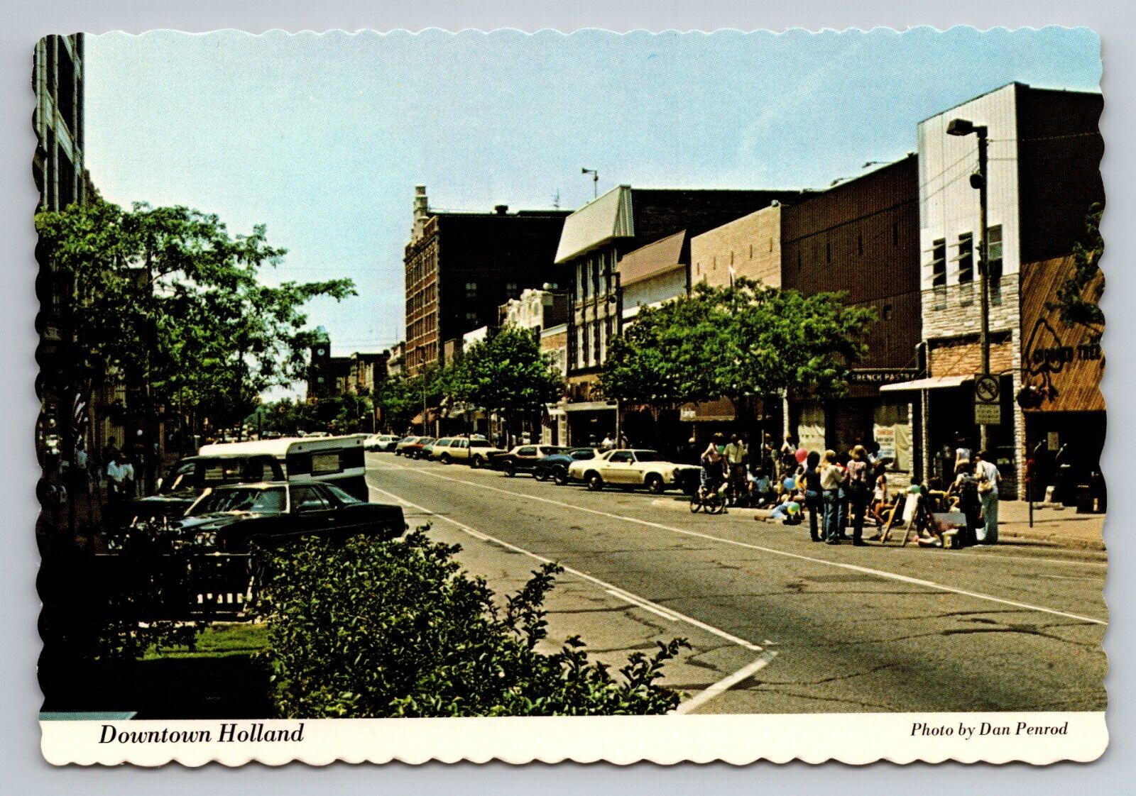 Street View Downtown Holland Michigan Vintage Unposted Postcard