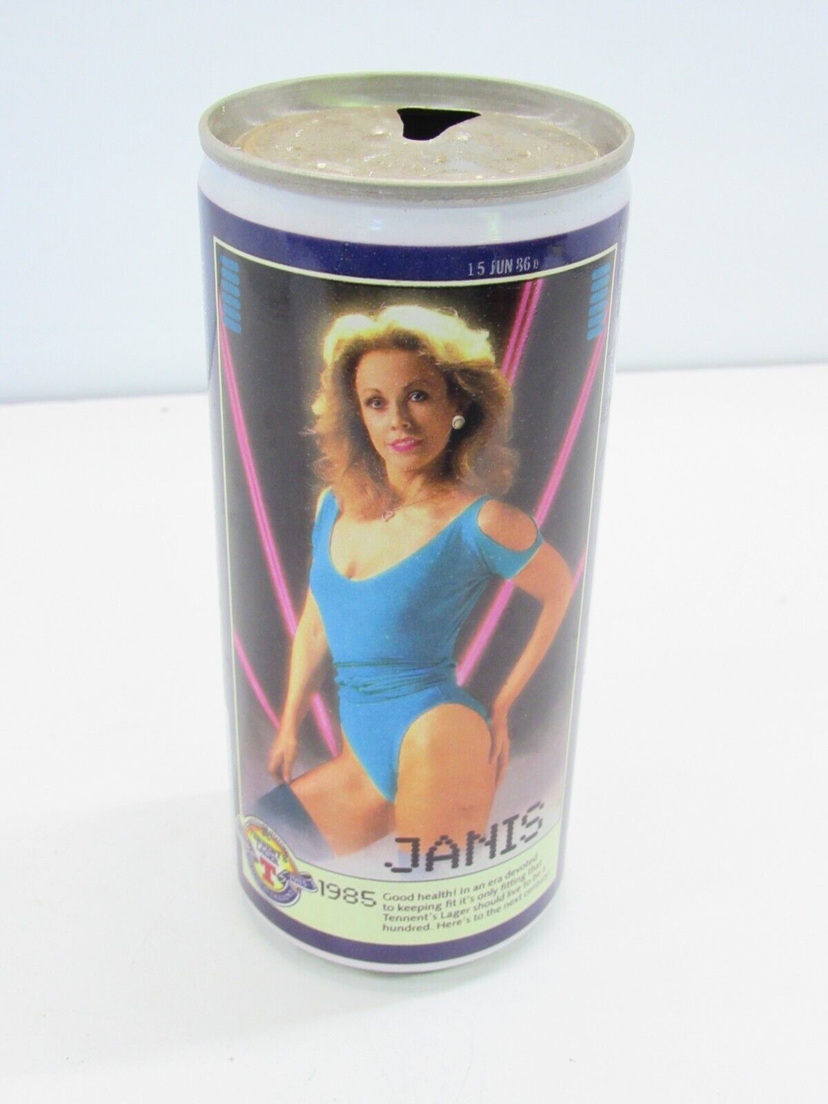 Vintage Tennent's Girls Larger Janis Beer Can Pull Tab #CN-20