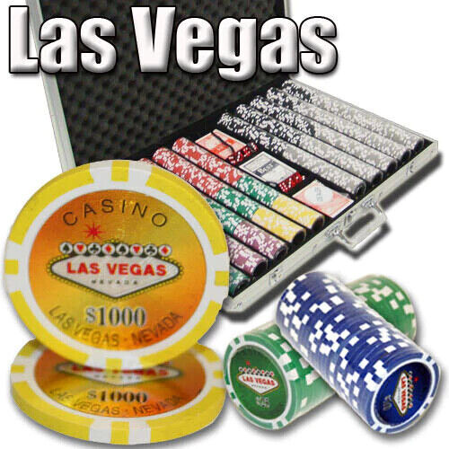 New 1000 Las Vegas Poker Chips Set with Aluminum Case - Pick Denominations