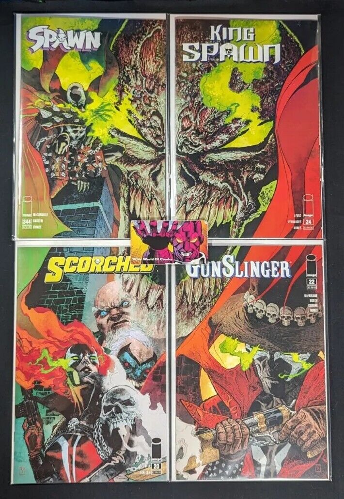 Spawn #344 Gunslinger #22 Scorched 20 King Spawn #24 Connecting Cover Set Image