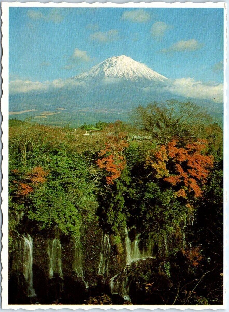 Postcard - A view of Mount Fuji and Shiraito Waterfalls - Japan