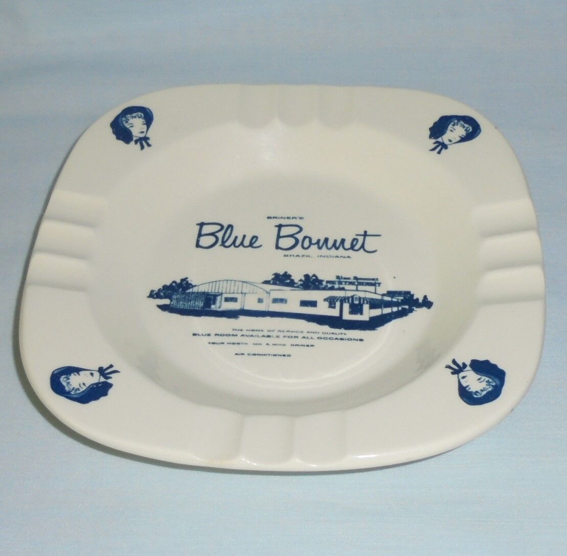 Briner\'s Blue Bonnet Restaurant Knotty Pine Motel Ceramic Cigarette Ashtray
