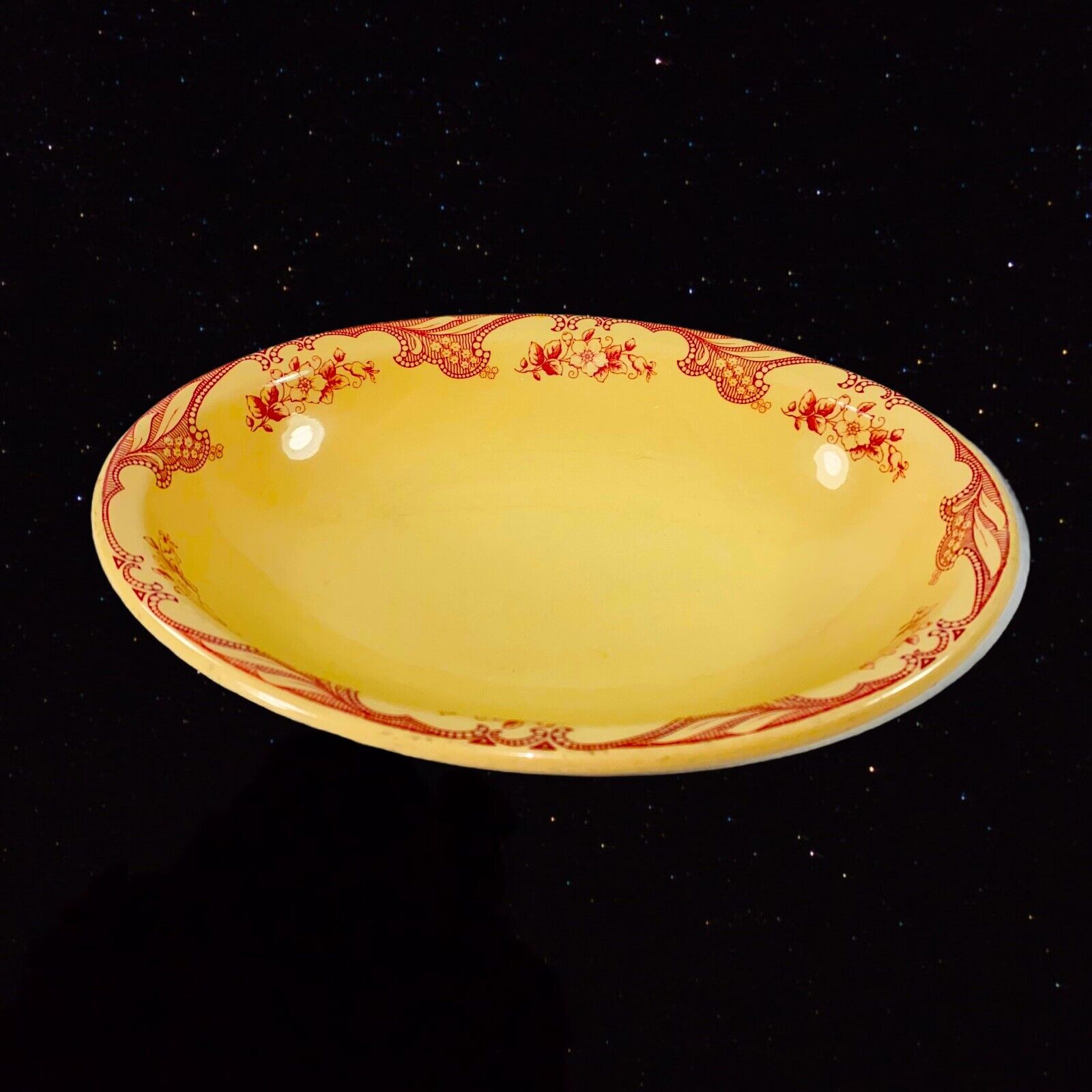 Vintage Inca Ware Shenango China Serving Platter Floral Border USA Bowl 7.5”D