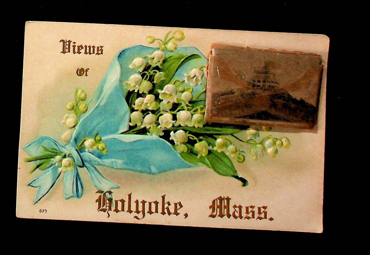 2 antique Holyoke, MA post cards mini-view novelty post cards #228