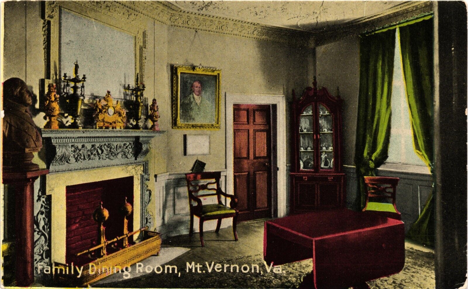 VIRGINIA Mt Vernon George Washington\'s Family Dining Room VA Vintage Postcard
