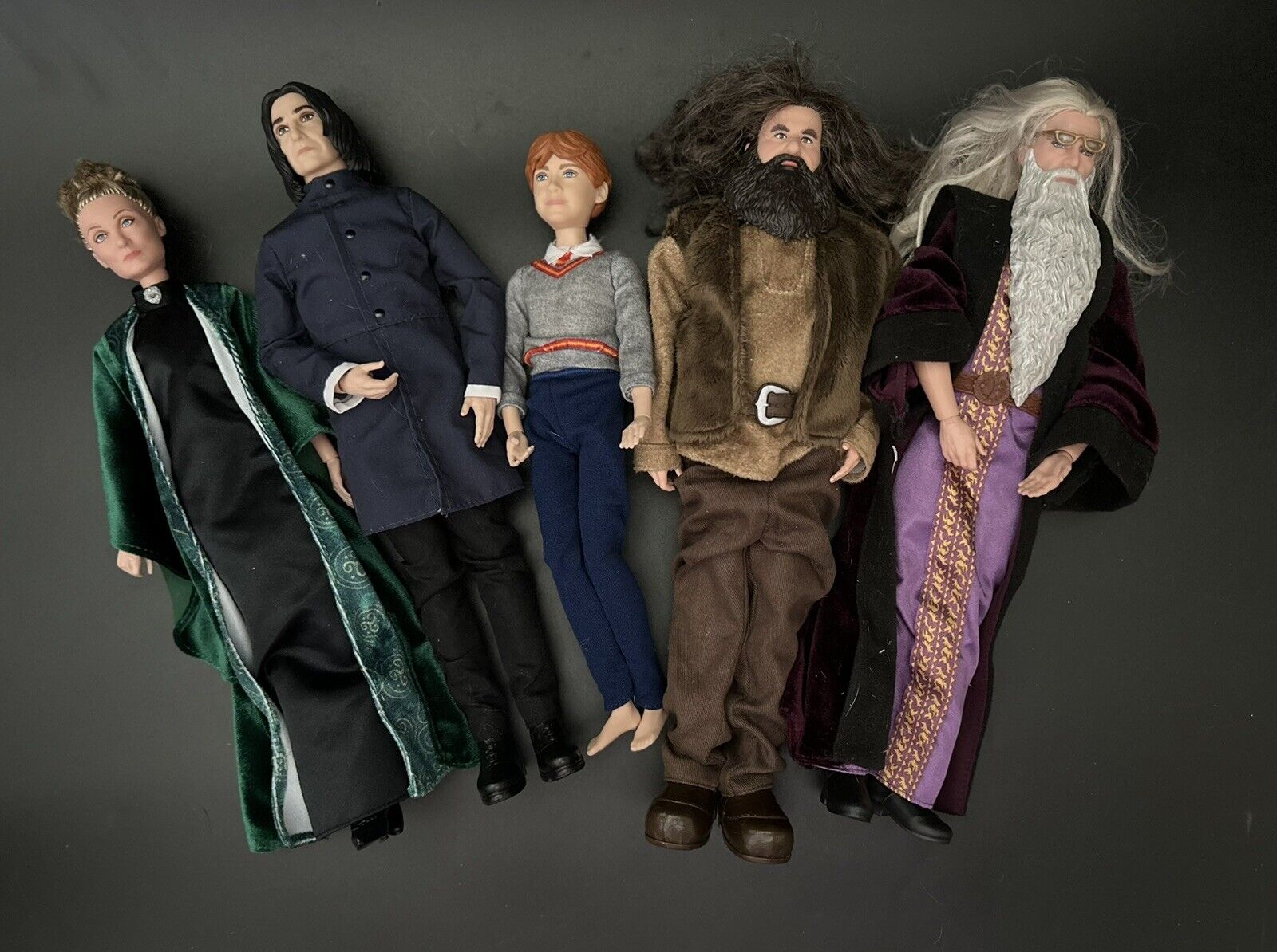 Harry Potter Wizarding 5 World Doll Lot Ron Mcgonagall Dumbledore Severus Hagrid