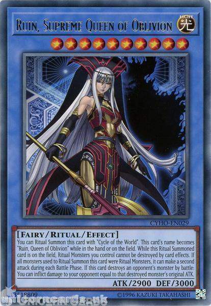 CYHO-EN029 Ruin, Supreme Queen of Oblivion Rare UNL Edition Mint YuGiOh Card