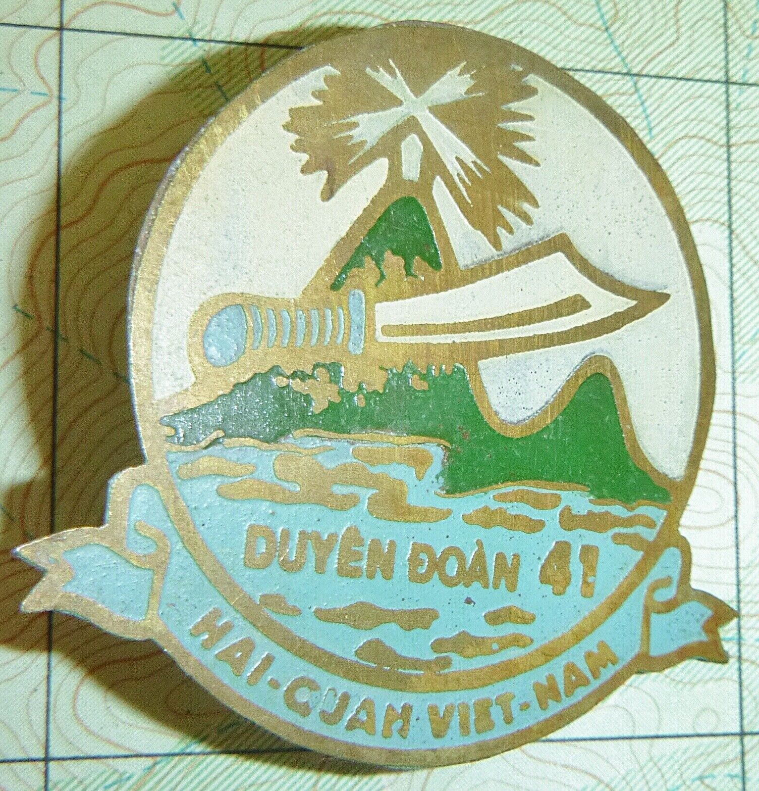 COASTAL DIVISION 41 - Beercan Badge - CA MAU - RVN NAVY - Vietnam War - S.150