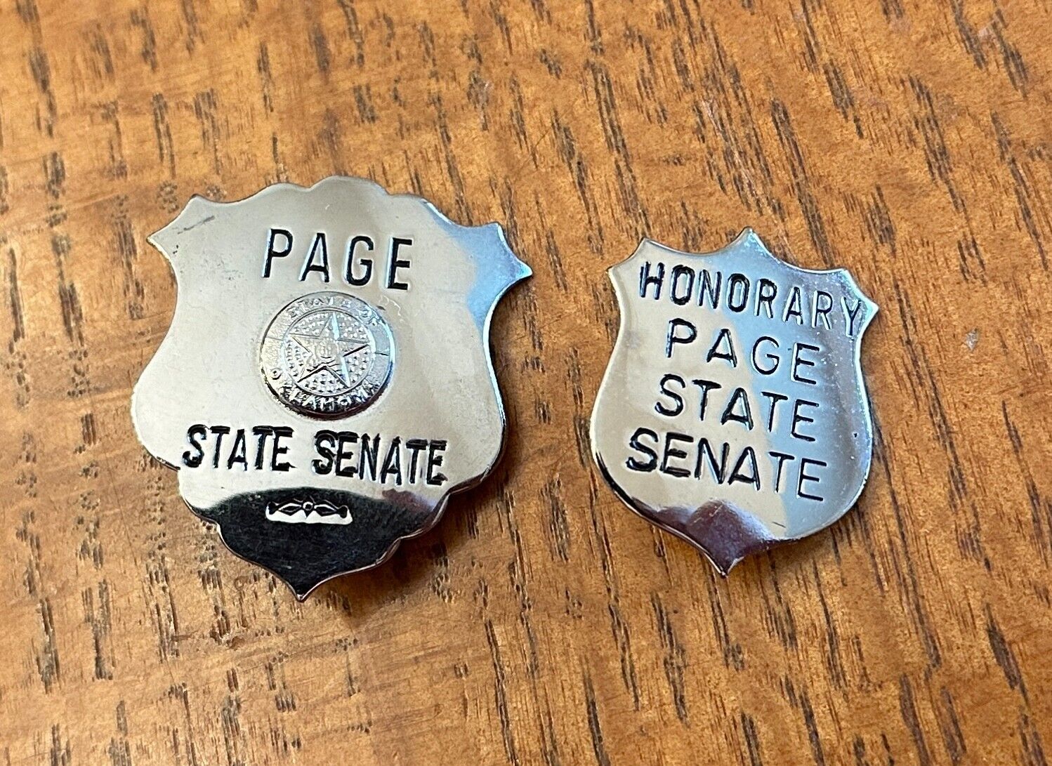 vintage Oklahoma Honorary State Senate Page metal badges pins