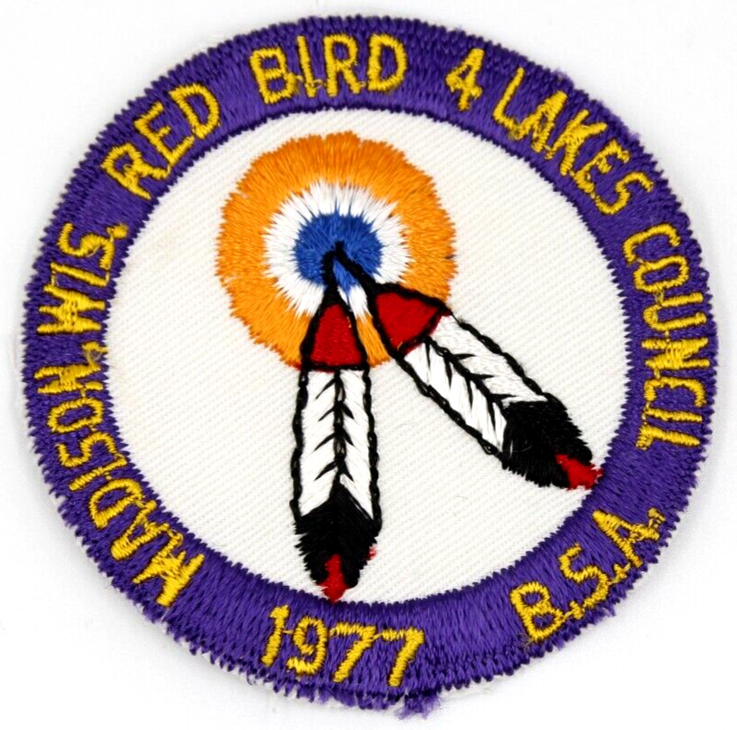 Vintage 1977 Camp Red Bird Four Lakes Council Patch Wisconsin WI Boy Scouts BSA