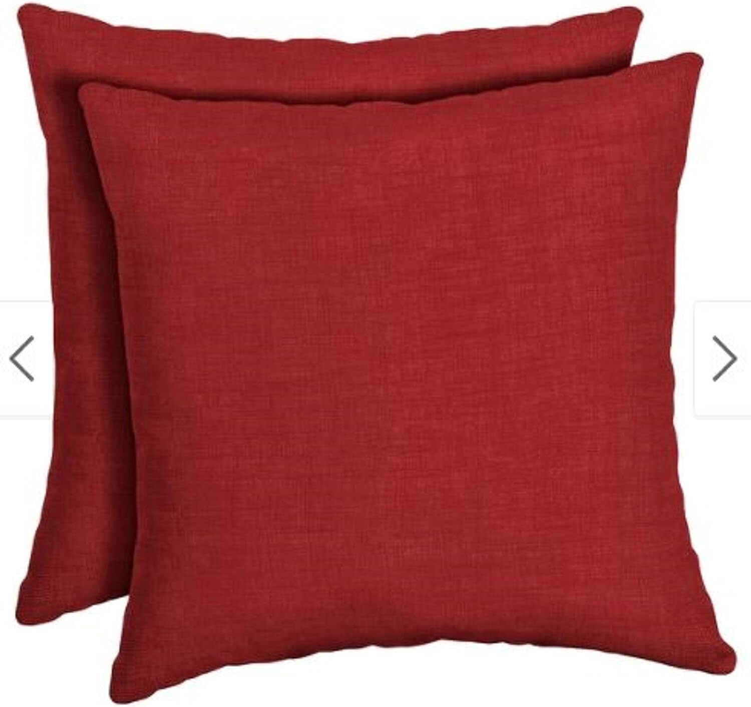 Red Brentwood Originals Outdoor Square Pillow 2-Pack 18 in x 18 in x 5 in