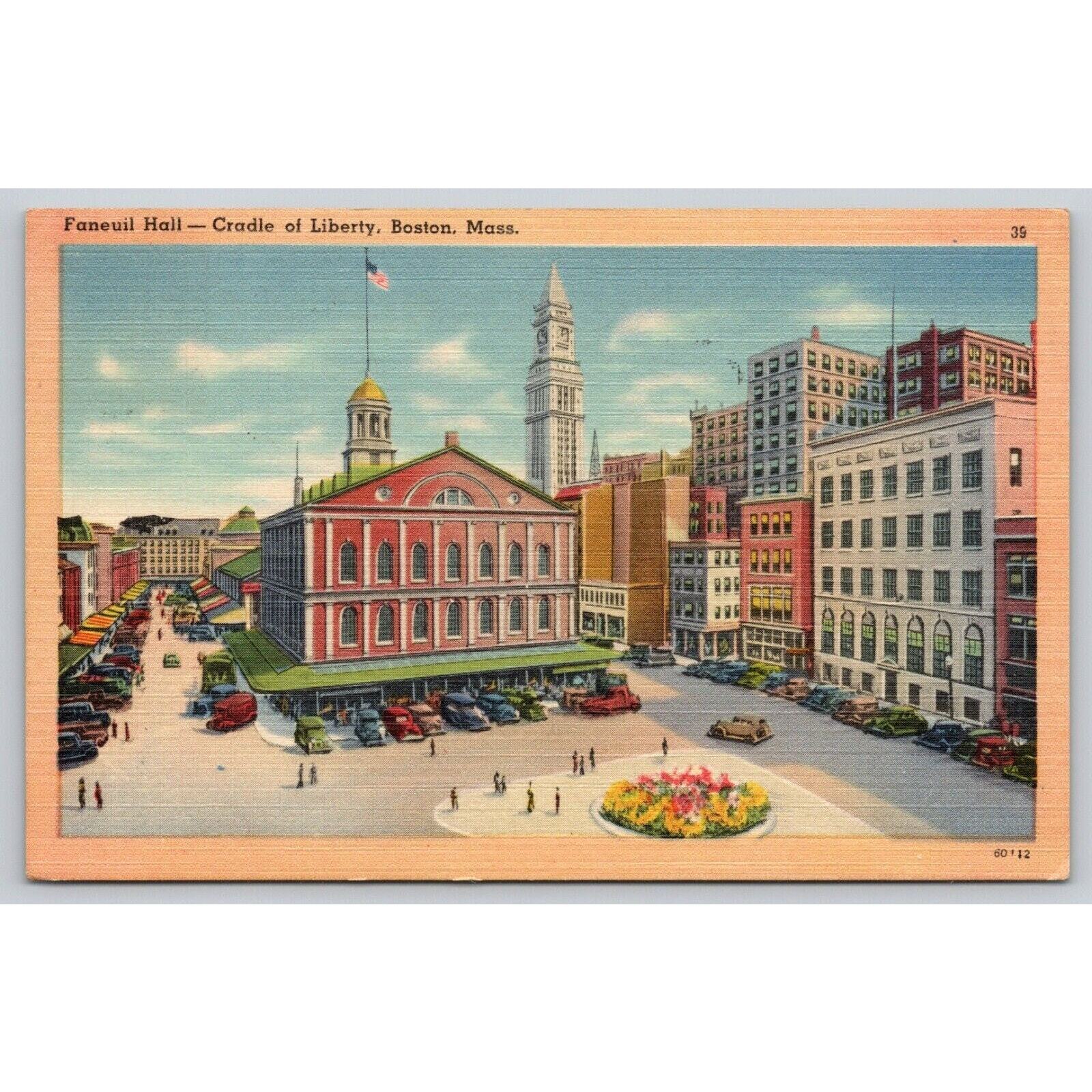 Postcard MA Boston Faneuil Hall Cradle Of Liberty