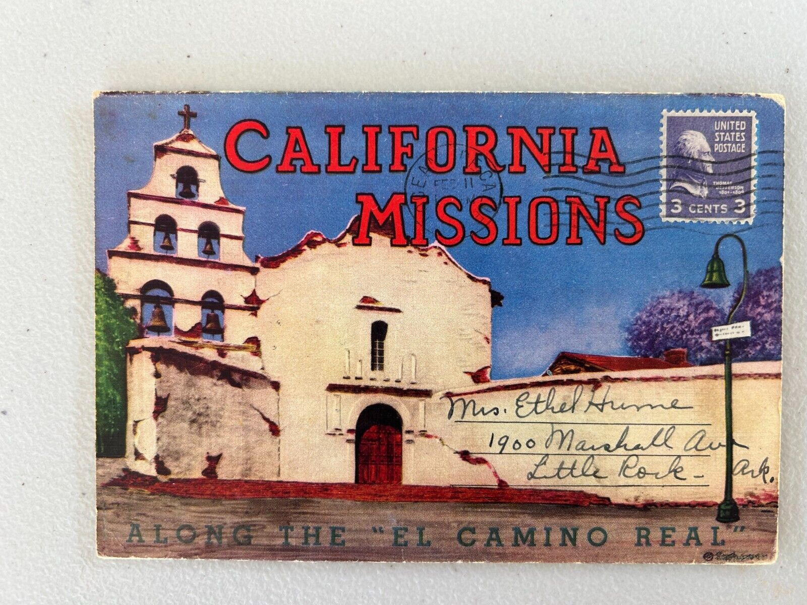 Old Souvenir Postcard Folder California Missions c1948 Along The Camino Real