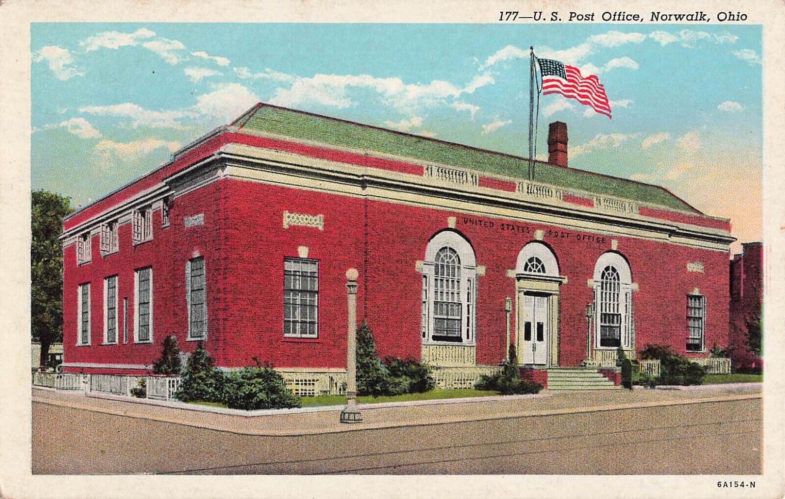 Norwalk, Ohio Postcard U.S.  Post Office  About 1936  OH2