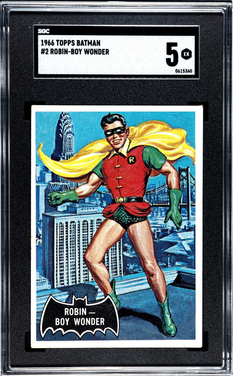 1966 Topps Black Bat #2 Robin - Boy wonder SGC 5