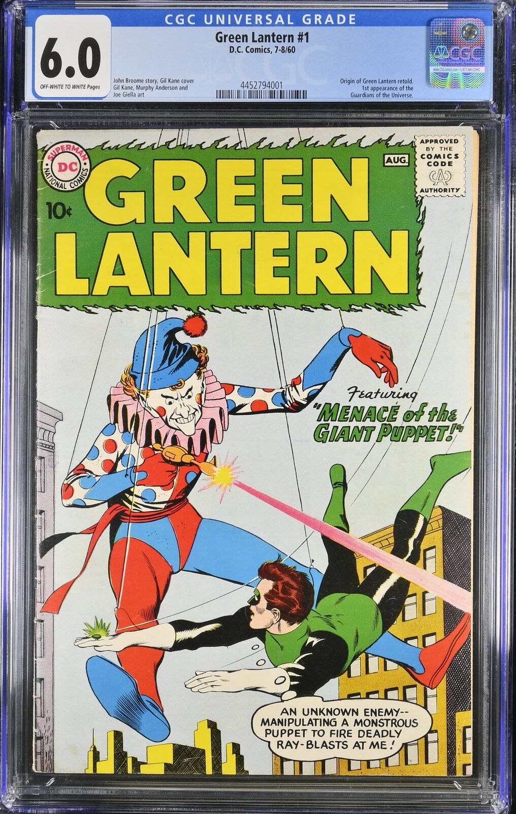 Green Lantern (1960) #1 CGC FN 6.0 1st Guardians of The Universe DC Comics 1960