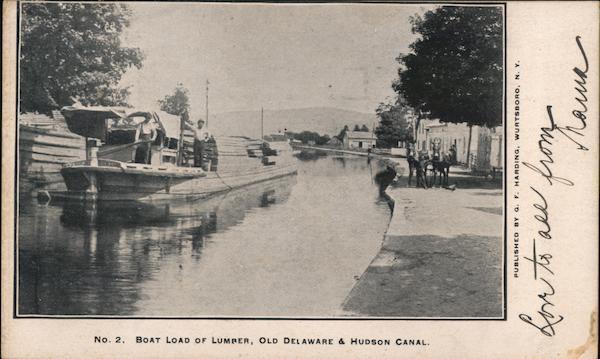 1907 Wurtsboro,NY Lumber on Old Delaware & Hudson Canal Sullivan County Postcard
