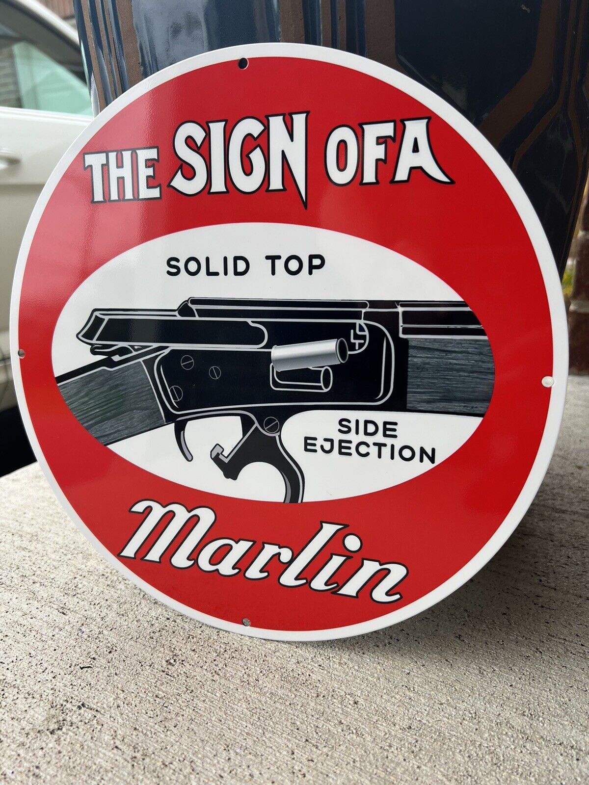 Vintage Style Sign Of A Marlin Shotgun Rifle  Metal Heavy Quality Sign