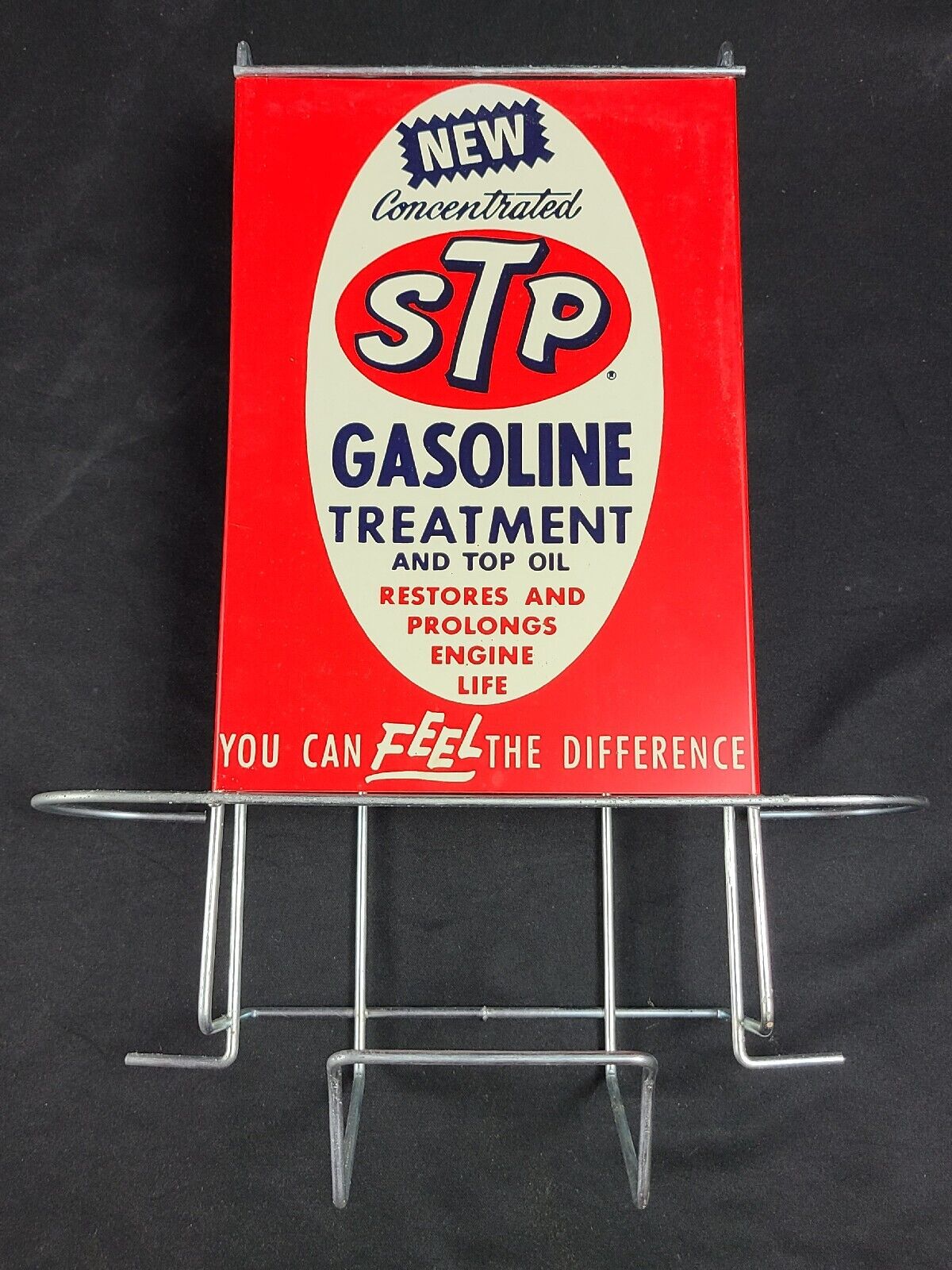 Vintage STP Oil Advertising Gasoline Service Station Display Rack Sign NOS 
