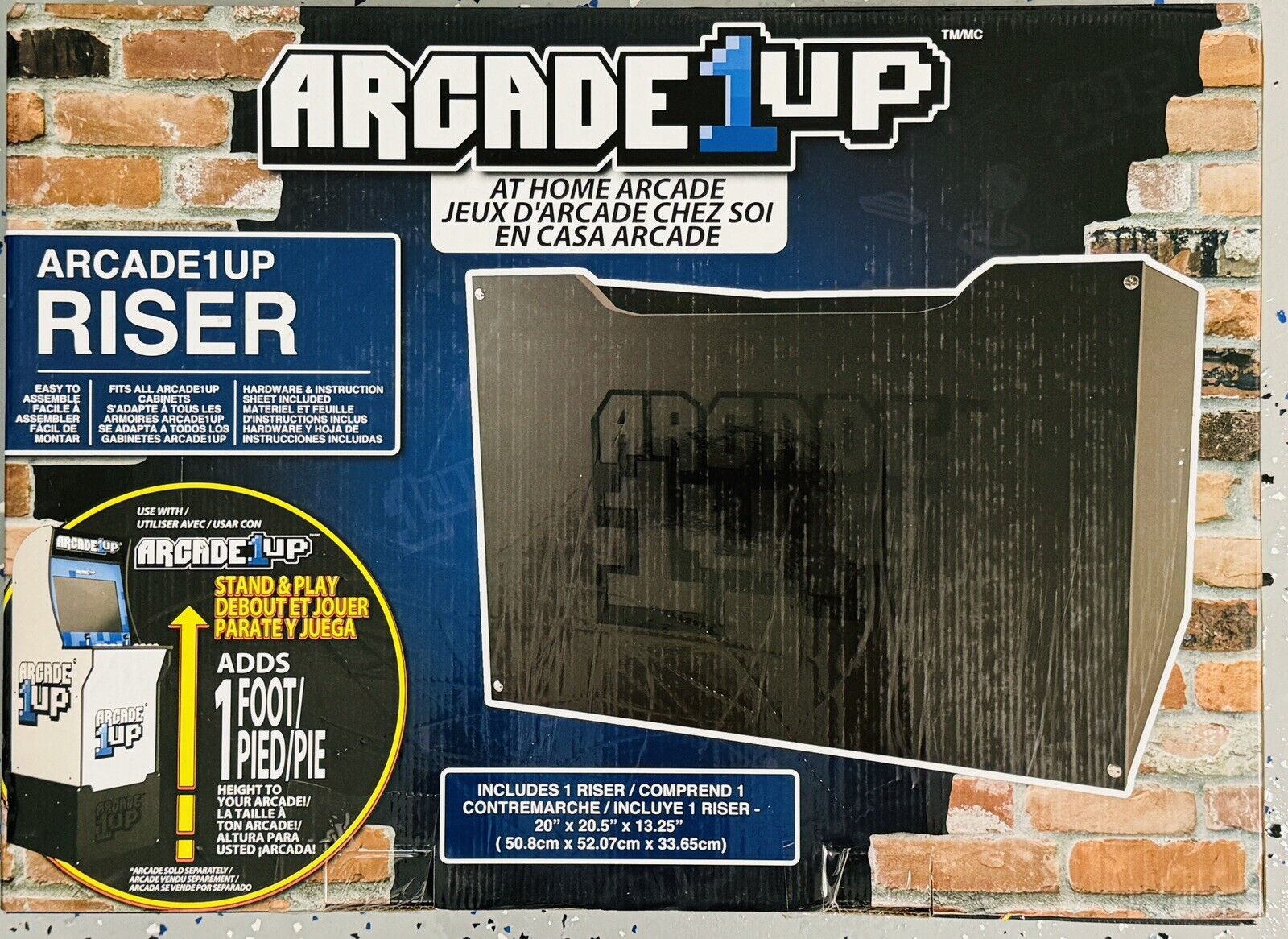 Arcade1up Original Branded Riser Black Adds 1 Foot Height Arcade 1 Up Games