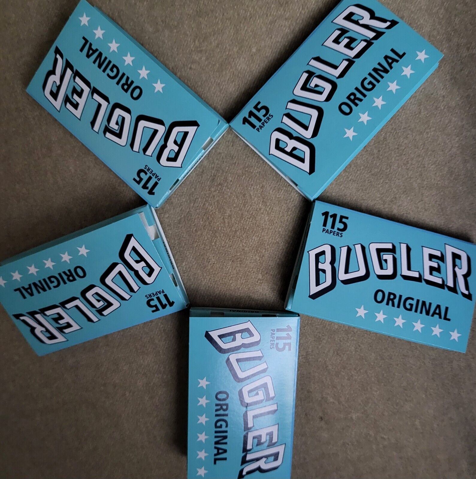 BUGLER ORIGINAL CIGARETTES ROLLING PAPERS 115 SINGLE WIDE 70MM[NEW PACK OF 5] 