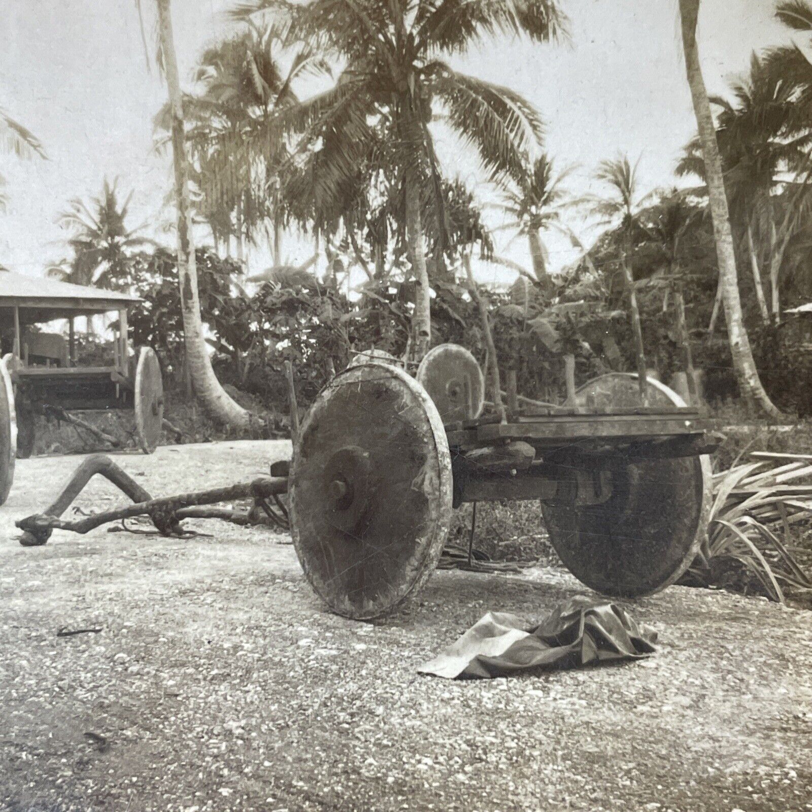 Antique 1910s US Military Base Guam Island Stereoview Photo Card V3325