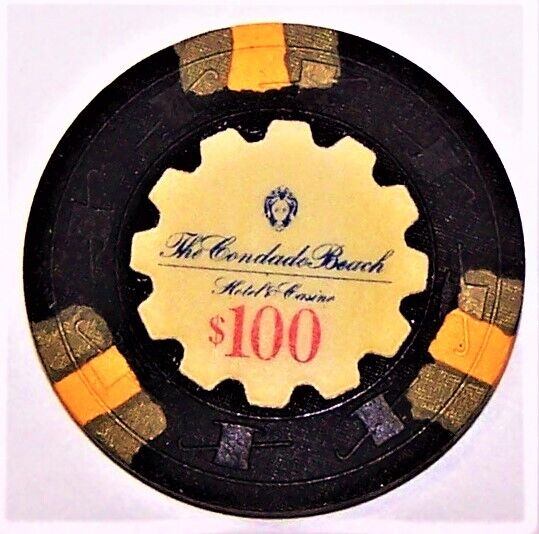 Condado Beach Casino Puerto Rico 100 Dollar Gaming Chip as pictured