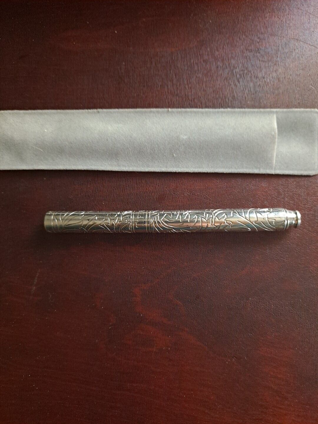 Rare Tiffany Sterling Silver 925 Leaf Engraved  Pen Missing Inner CartridgeCover