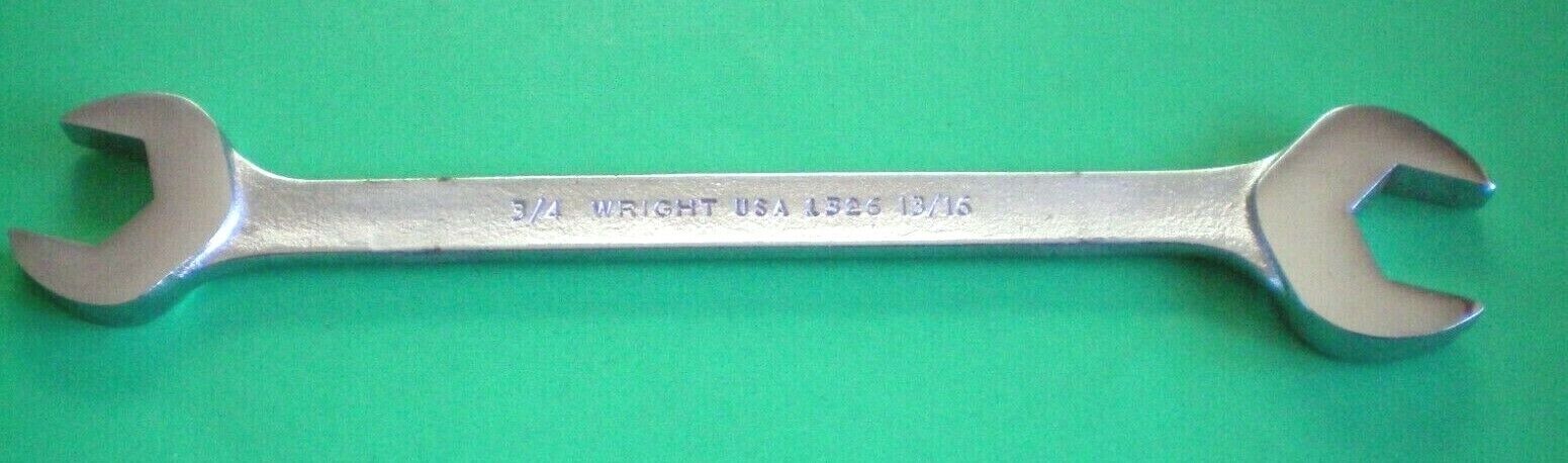 Wright USA Open End Wrench # 1326 3/4 & 13/16 New