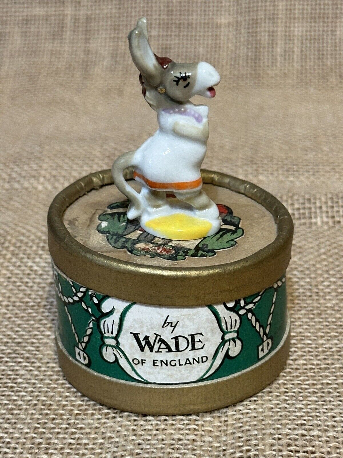 WADE Porcelain Drum Box Series #5 - Dora (Singing Donkey) - w/BOX - 1957-1959