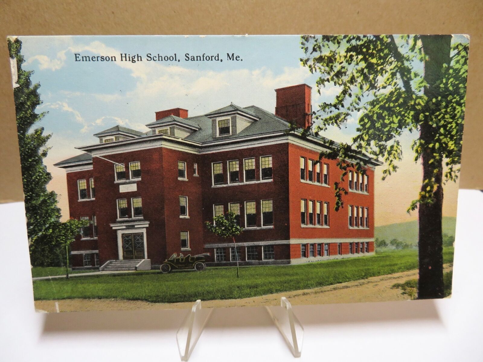 Emerson High School Sanford ME Postcard 1916