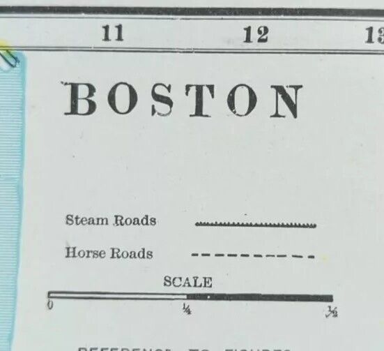 Vintage 1898 BOSTON MASSACHUSETTS Map 11