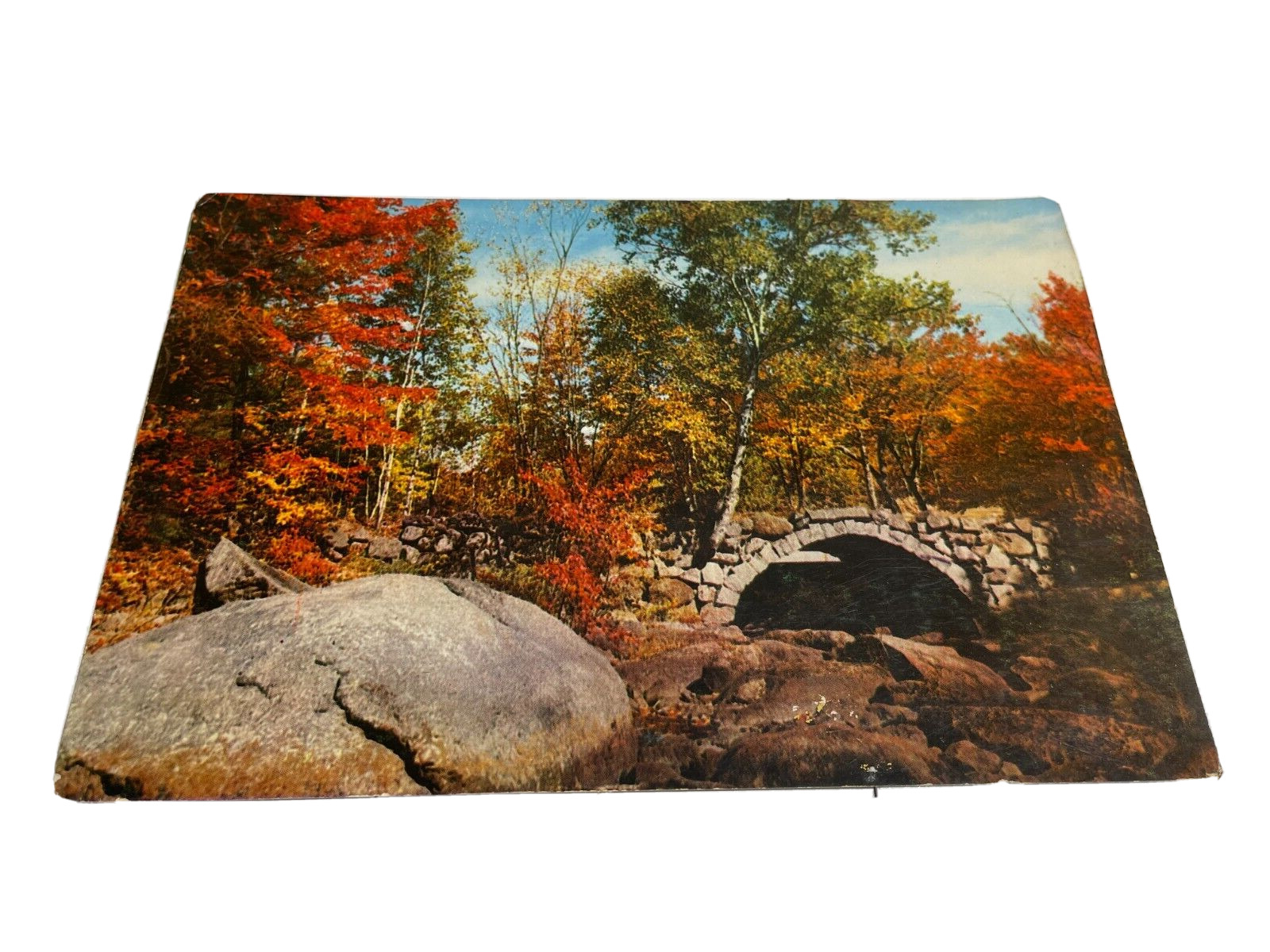 Large unposted  VTG Postcard Rocky Brook in Fall 6x9