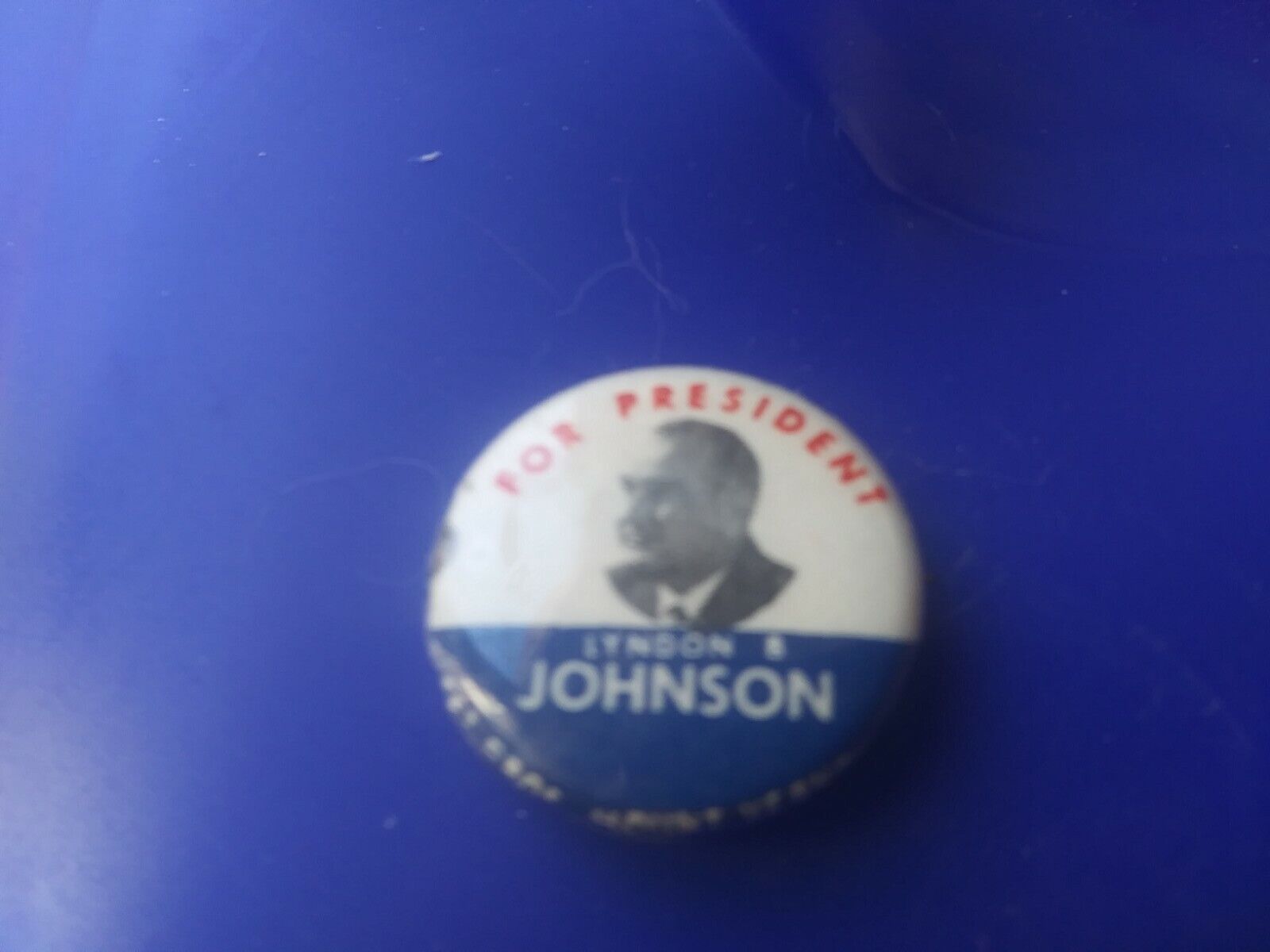Original Lyndon Johnson Pin Back Campaign president Button 1964 lbj photo