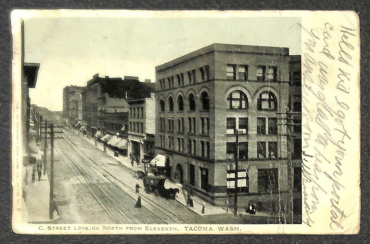 C STREET NORTH TACOMA WAHINGTON SUMNER FORWARDED TO PENNSYLVANIA POSTCARD 1909