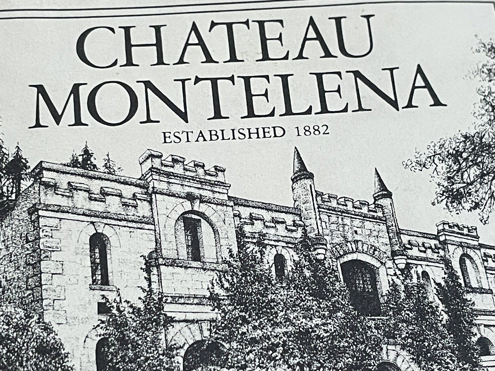 Rare 1974 Chateau Montelena Napa Valley Wine Label Mini Poster