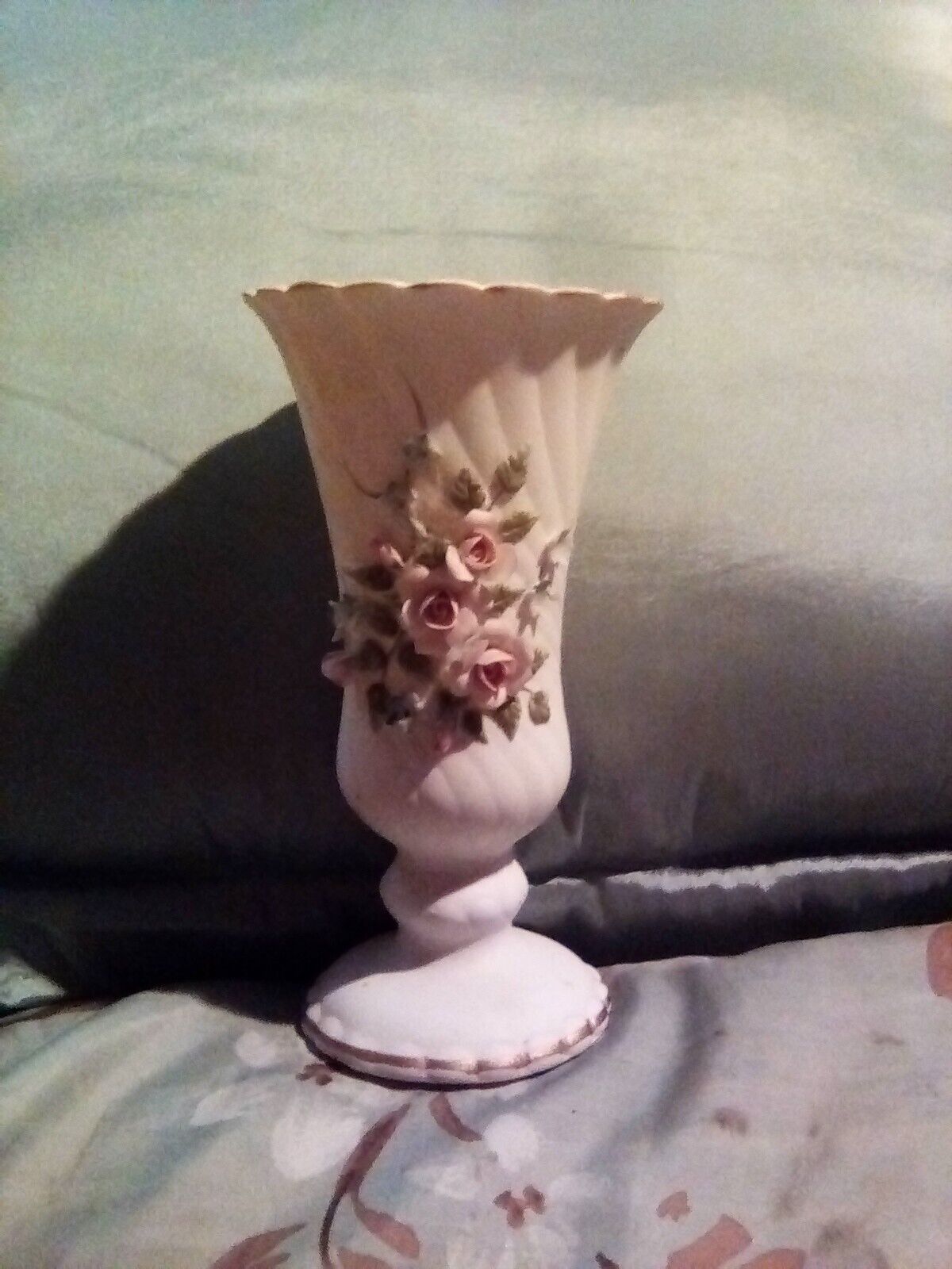 Vintage 1958 Pink Lefton Floral Vase