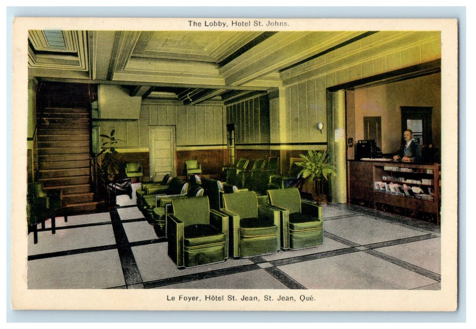 c1920s Le Foyer Hotel St. Jean St. Jean Quebec Canada Unposted Postcard