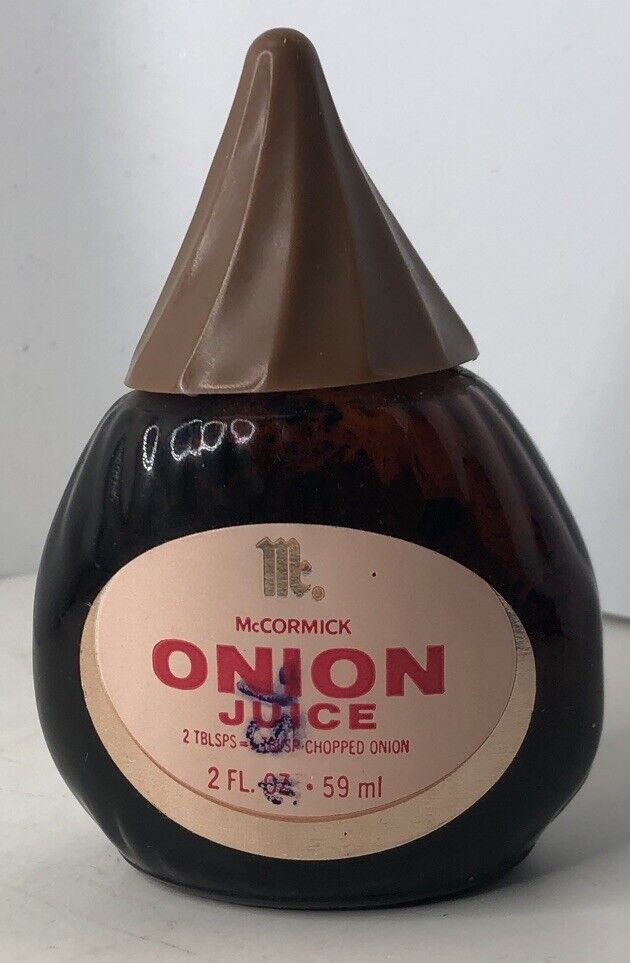 Vintage McCormick Onion Juice Bottle With Lid 1983 Empty
