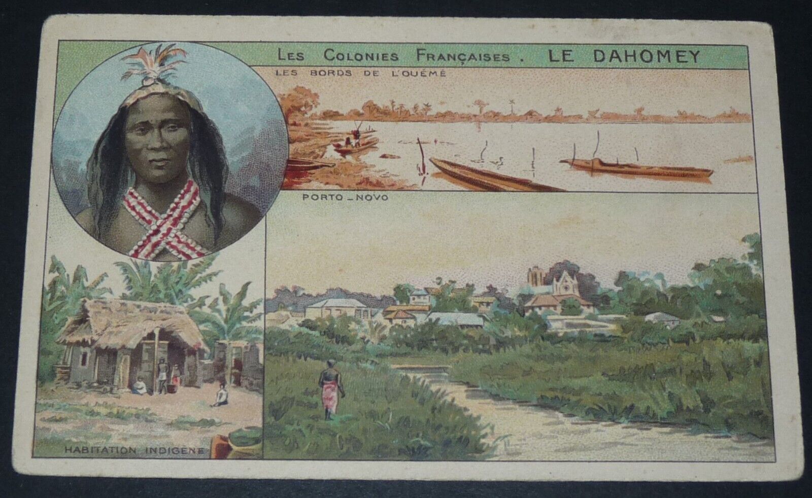 CPA CHROMO 1910 FRANCE COLONIES AFRICA DAHOMEY EDGES OUEME PORTO-NOVO INDIGENOUS