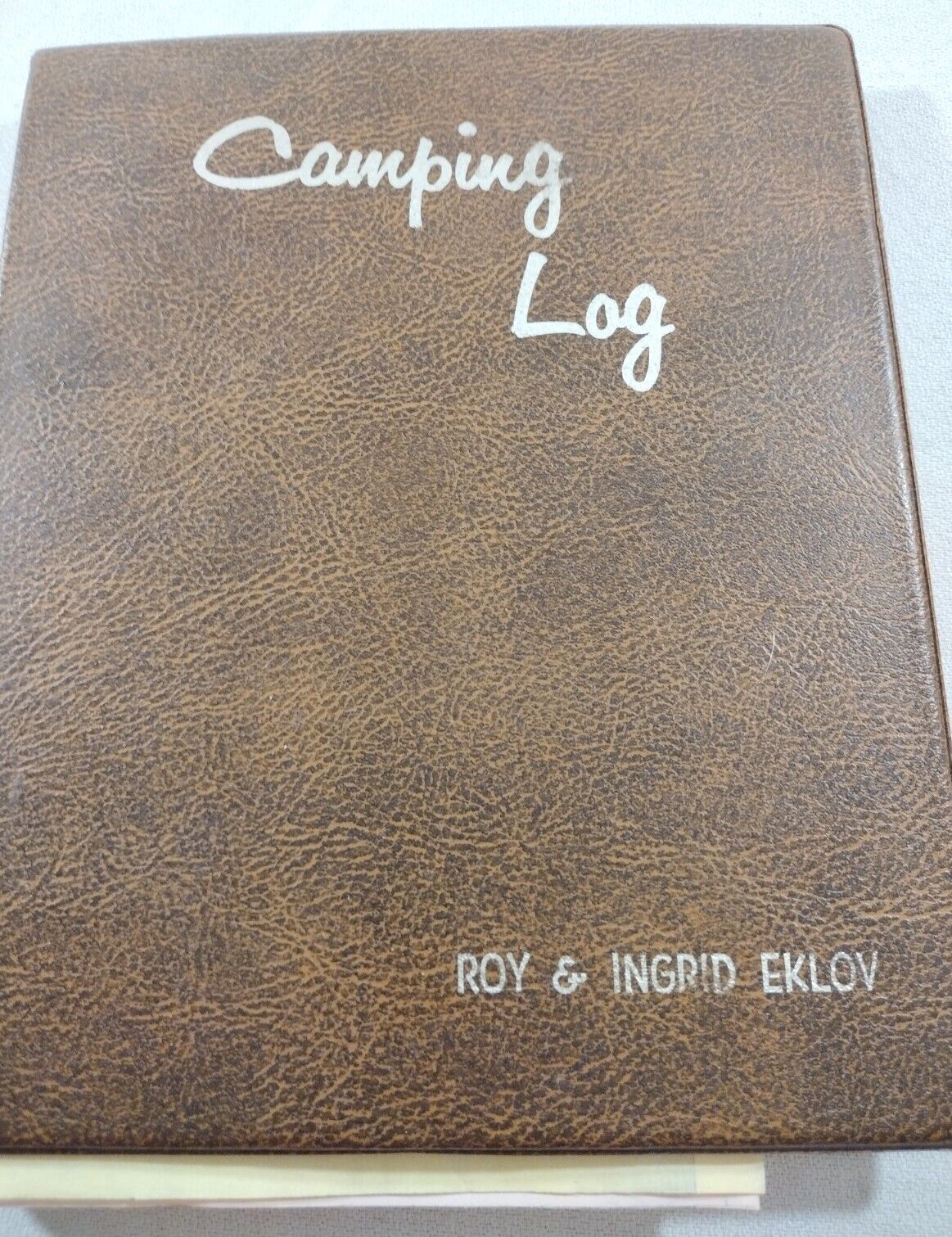 Vintage 1970's-80s Camping Log Record Book Travco Receipts Ephemera Letters MCM