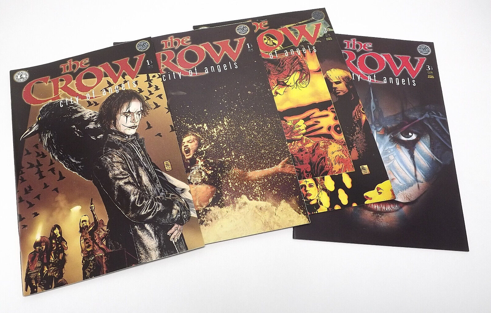 The Crow City of Angels  1 2 3 + 1 Alt Cover Complete Series Kitchen Sink Comics