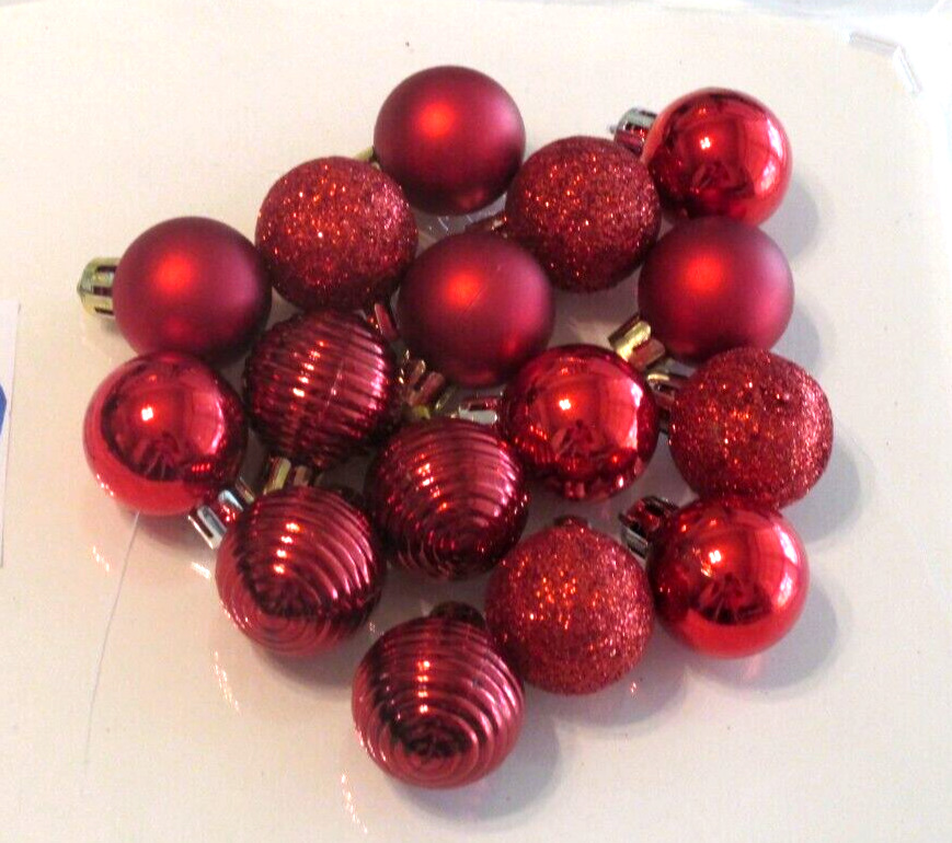 Red Mini Christmas Ornaments Non Shatter Balls 1\