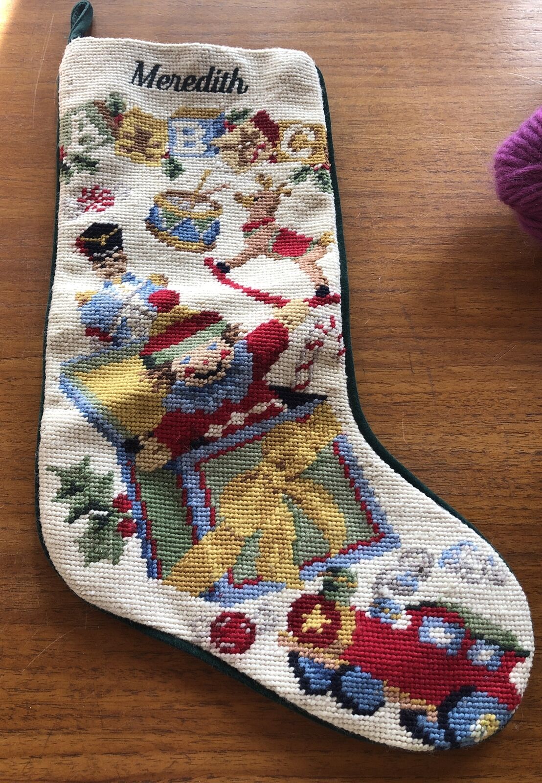 Lands End Embroidered Stocking Meredith Toys 19”
